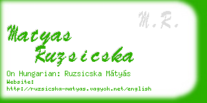 matyas ruzsicska business card